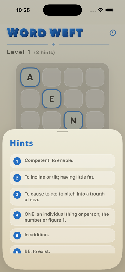 Placing letter tiles from alphabetical tray